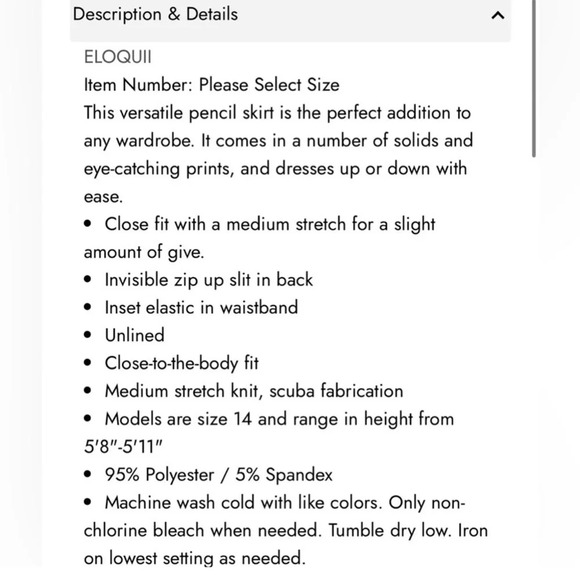 Ivy Green ELOQUII Pencil Skirt Size 18 NWOT - Picture 10 of 10